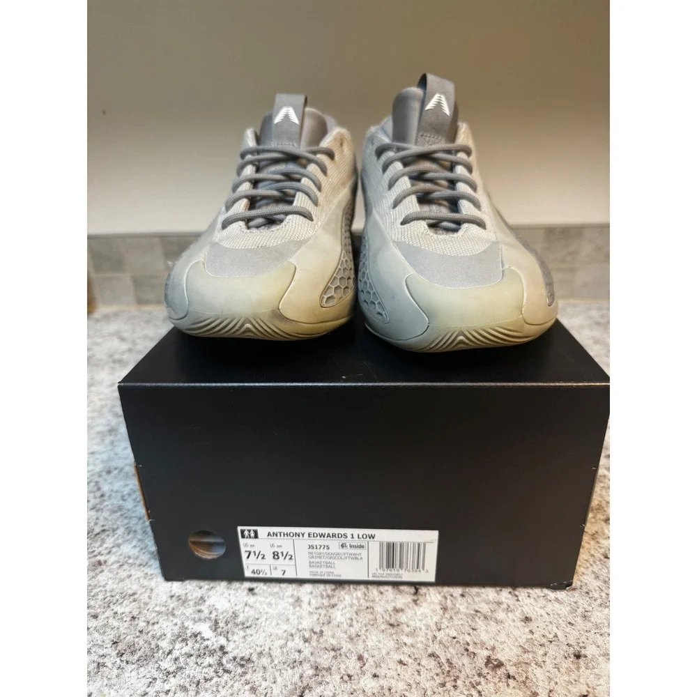 Adidas Anthony Edwards 1 Low Ascent Grey Basketball Shoes JS1775 Mens 7.5